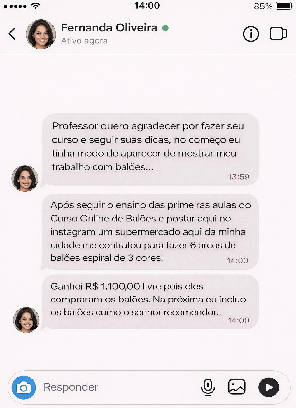Segundo depoimento de aluno da Jornada dos Balões Online